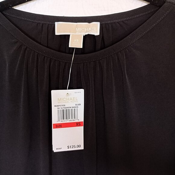 Michael Kors Black Bell Sleeve Dress XS Lace Detail Polyester Blend MSRP $125 - Picture 2 of 12